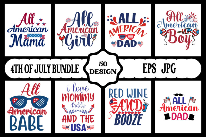 4th of July SVG Bundle, July 4th SVG, Fourth of July svg, America svg, USA Flag svg, Patriotic, Independence Day Shirt, Cut File Cricut