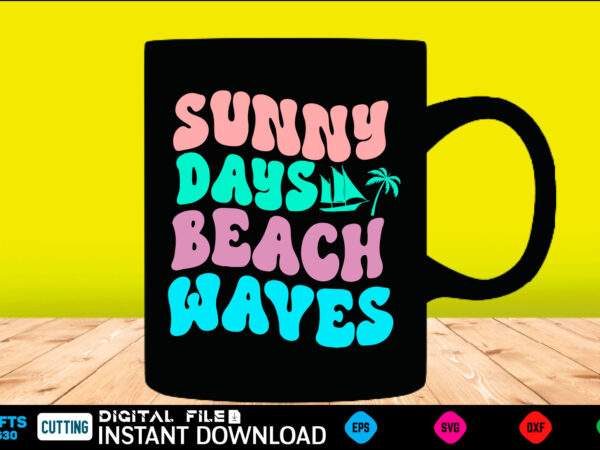 Sunny days beach waves svg retro design summer retro svg bundle, retro summer svg bundle, groovy summer svg, retro beach svg, groovy beach bundle, summer svg bundle, retro summer svg,