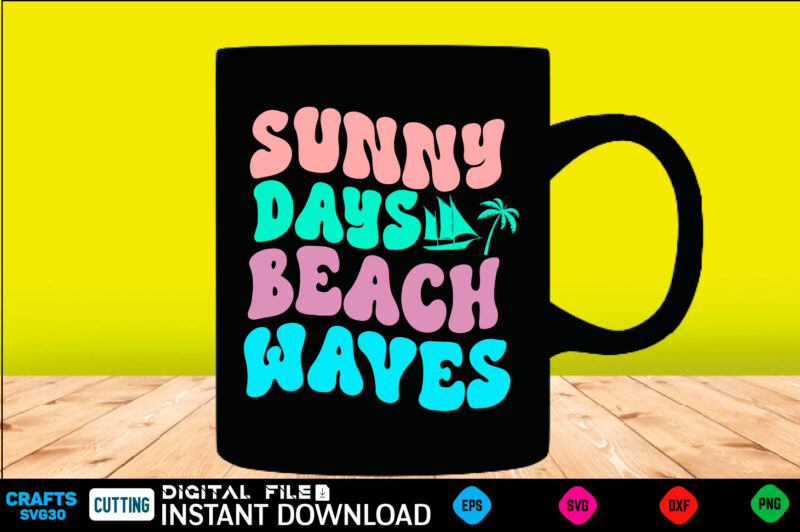Sunny days beach waves svg retro design Summer Retro Svg Bundle, Retro Summer Svg Bundle, Groovy Summer Svg, Retro Beach Svg, Groovy Beach Bundle, Summer Svg Bundle, Retro Summer Svg,