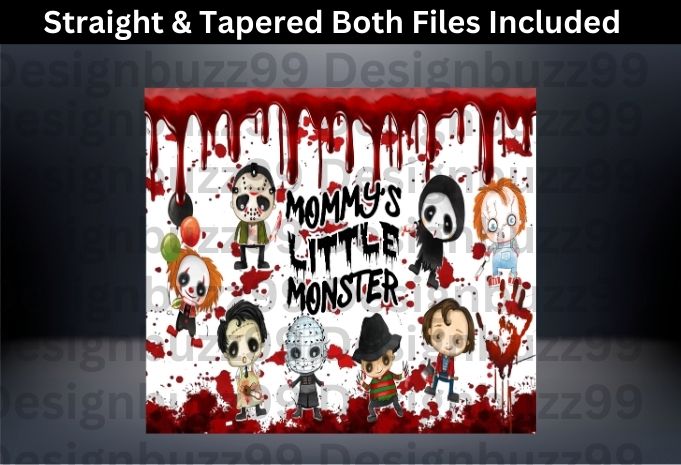 Horror 20 oz Skinny Tumbler, Sublimation Design, Horror Fan Gift Idea, Halloween Scary Movie Fan Gift Tumbler Wrap Digital Download