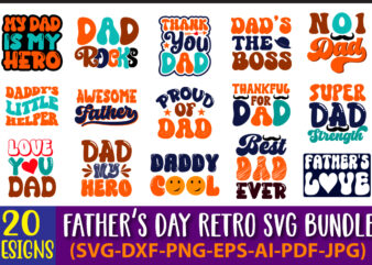 Father’s Day Retro SVG bundle, Dad Retro SVG bundle, Father’s day tshirt design bundle