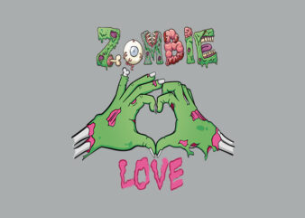Zombie Love t shirt graphic design