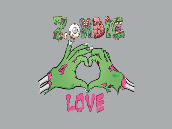 Zombie love t shirt graphic design