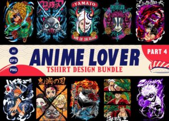 populer anime lover tshirt design bundle illustration part 4