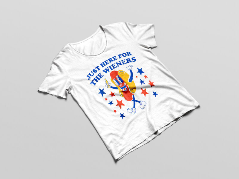 Hot Dog I’m Just Here For The Wieners 4th Of July Funny Shirt Design png