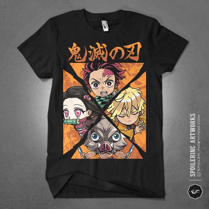 populer anime lover tshirt design bundle illustration part 4