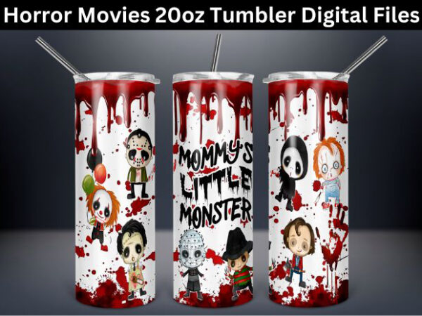 Horror 20 oz skinny tumbler, sublimation design, horror fan gift idea, halloween scary movie fan gift tumbler wrap digital download Horror 20 oz skinny tumbler, sublimation design, horror fan gift idea, halloween scary movie fan gift tumbler wrap digital download