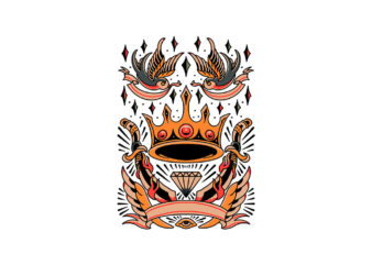 king tattoo set t shirt vector art