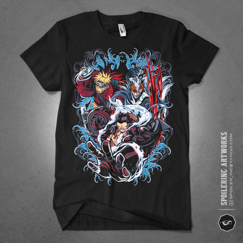 populer anime lover tshirt design bundle illustration part 2