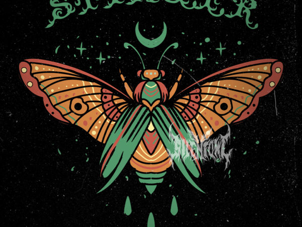 Death moth t shirt vector illustration