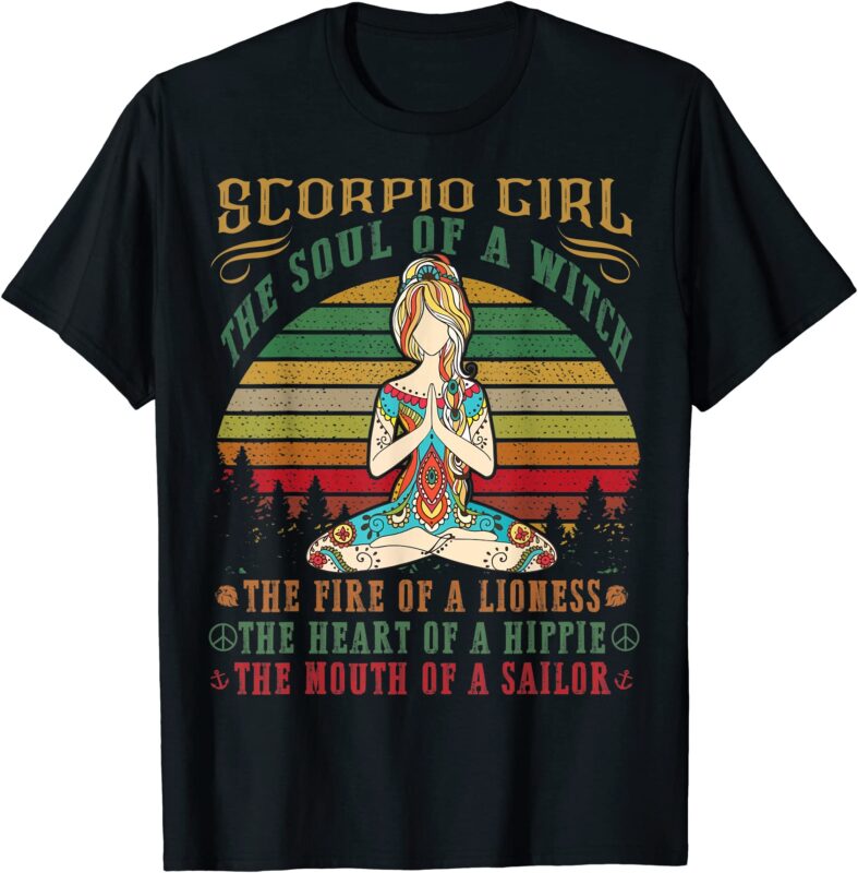 Scorpio Girl Tshirt For Yoga Black Women Birthday Gifts