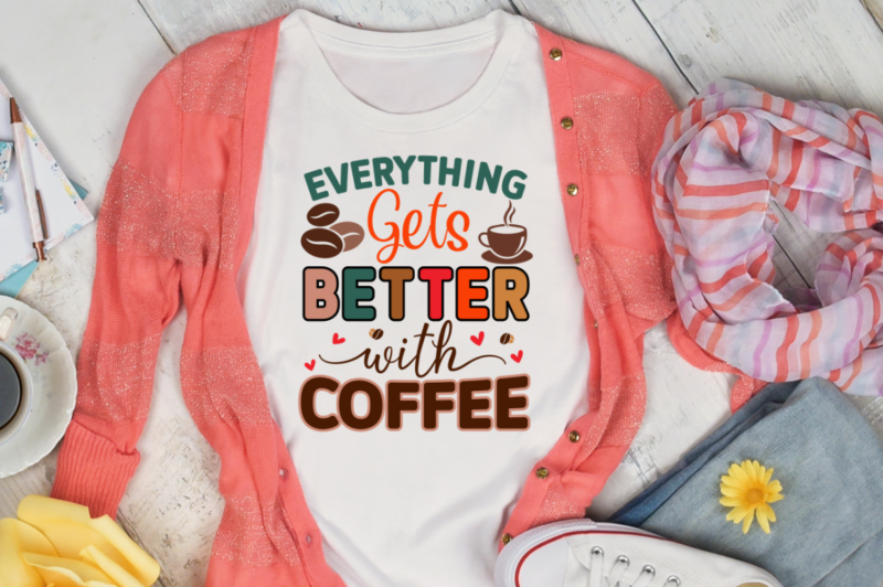 Coffee T-Shirt Bundle,Coffee Svg Design T-Shirt Bundle