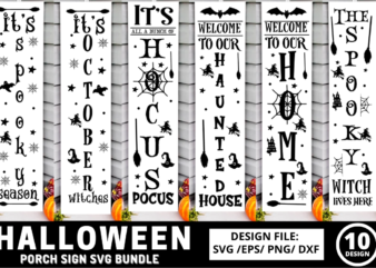 Halloween Porch Sign Svg bundle, Halloween T-Shirt bundle