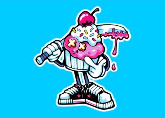 Cake Character t shirt vector file