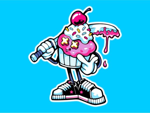 Cake character t shirt vector file