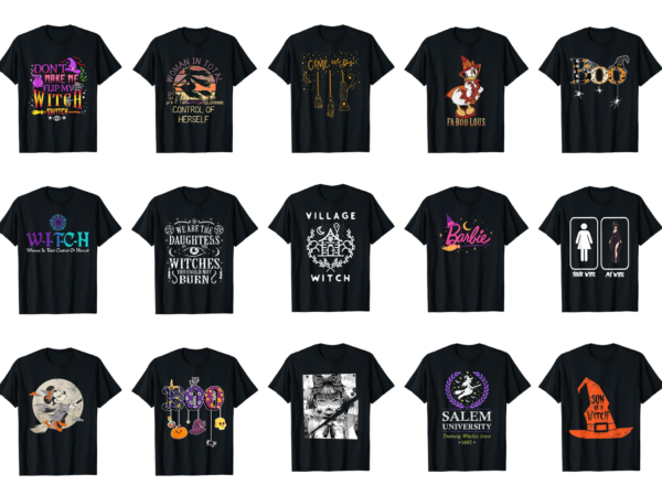 15 witch shirt designs bundle for commercial use part 1, witch t-shirt, witch png file, witch digital file, witch gift, witch download, witch design