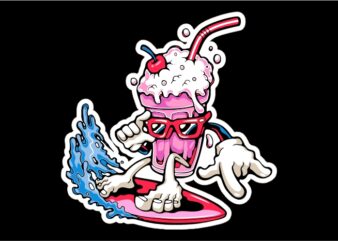 Milkshake character t shirt designs for sale