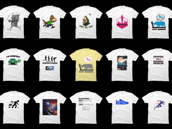 15 running shirt designs bundle for commercial use part 1, running t-shirt, running png file, running digital file, running gift, running download, running design dbh