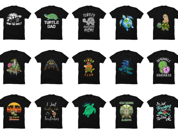15 turtle shirt designs bundle for commercial use part 1, turtle t-shirt, turtle png file, turtle digital file, turtle gift, turtle download, turtle design dbh