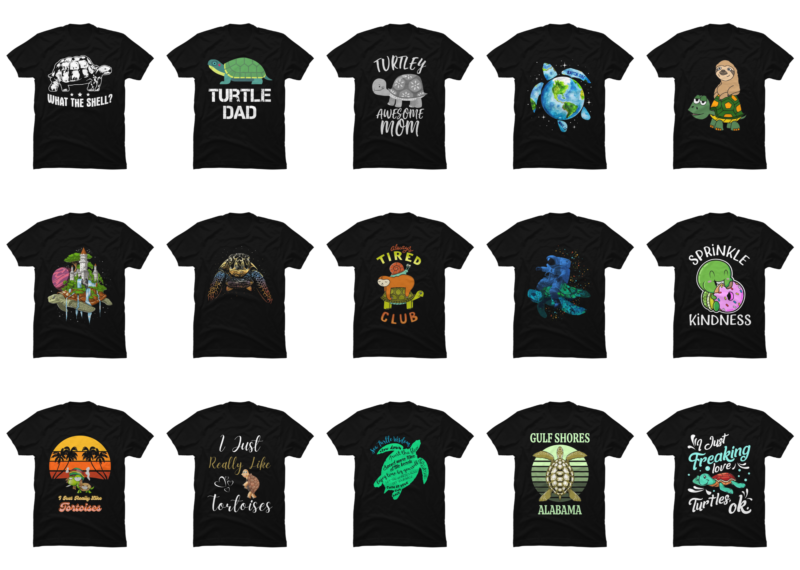 15 Turtle shirt Designs Bundle For Commercial Use Part 1, Turtle T-shirt, Turtle png file, Turtle digital file, Turtle gift, Turtle download, Turtle design DBH