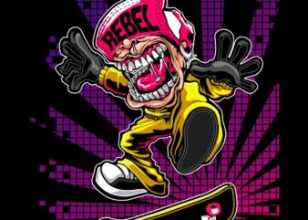 Cool Fun Skateboarder Doing an Extreme Trick Vector illustration