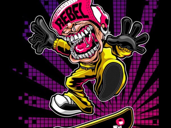 Cool fun skateboarder doing an extreme trick vector illustration