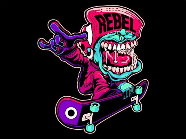 Cool skateboarding boy vector cartoon character. flat cartoon style