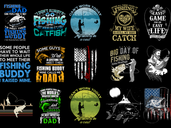15 fishing shirt designs bundle for commercial use part 1, fishing t-shirt, fishing png file, fishing digital file, fishing gift, fishing download, fishing design