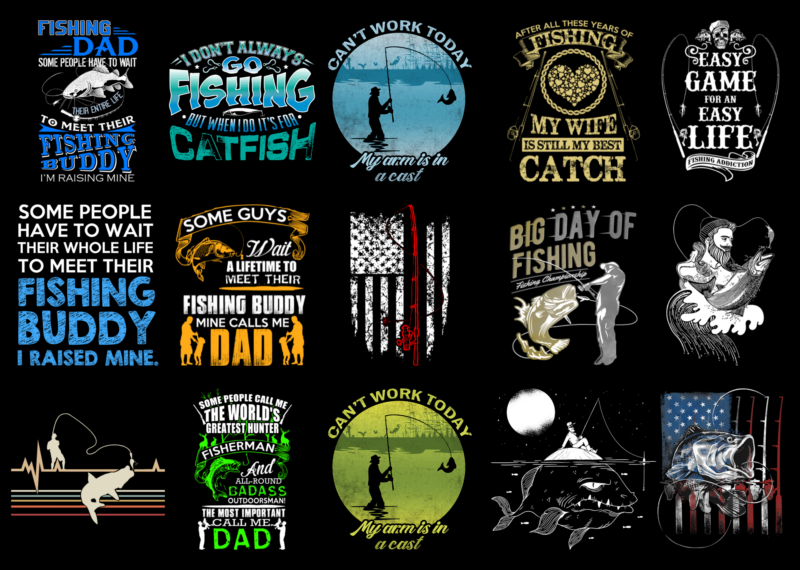 15 Fishing shirt Designs Bundle For Commercial Use Part 1, Fishing T-shirt, Fishing png file, Fishing digital file, Fishing gift, Fishing download, Fishing design