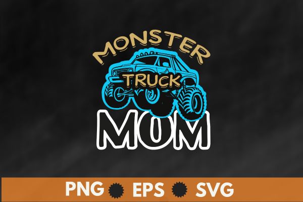 Monster truck mom shirt retro vintage monster truck shirt t-shirt design vector, monster truck mom,