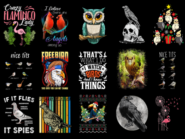 15 bird shirt designs bundle for commercial use part 4, bird t-shirt, bird png file, bird digital file, bird gift, bird download, bird design