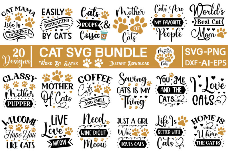 Cat SVG Bundle, Cat svg Bundle, Cat Lover svg, Cat Mom svg, Funny Cat svg, Cat Quotes svg, Cat Sayings svg, Pet svg Bundle, Fur Mom svg, Cute Cat svg,