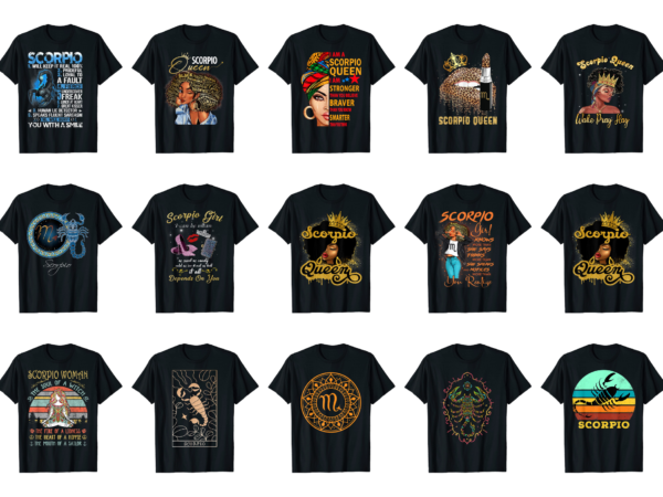 15 scorpio shirt designs bundle for commercial use part 4, scorpio t-shirt, scorpio png file, scorpio digital file, scorpio gift, scorpio download, scorpio design
