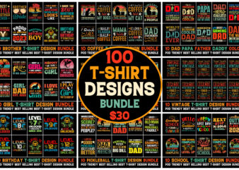 100 T-Shirt Design Bundle 2