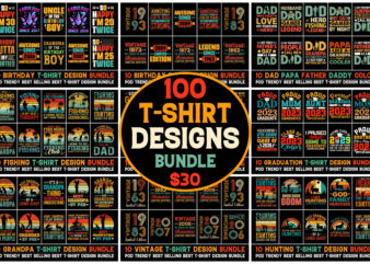 100 T-Shirt Design Bundle 4