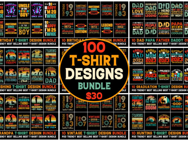 100 t-shirt design bundle 4