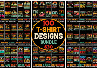 100 T-Shirt Design Bundle 6