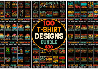 100 T-Shirt Design Bundle 1