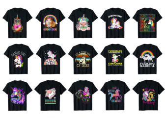 15 Unicorn Shirt Designs Bundle For Commercial Use Part 4, Unicorn T-shirt, Unicorn png file, Unicorn digital file, Unicorn gift, Unicorn download, Unicorn design