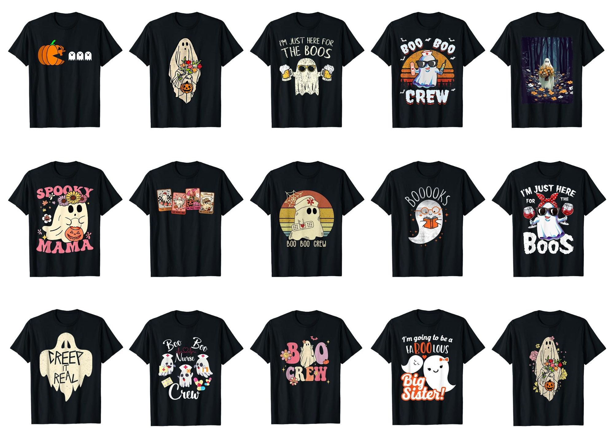 15 Ghost Shirt Designs Bundle For Commercial Use Part 4, Ghost T-shirt ...