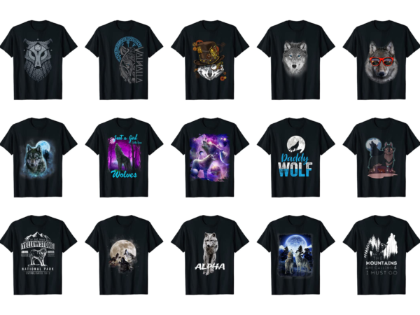 15 wolf shirt designs bundle for commercial use part 4, wolf t-shirt, wolf png file, wolf digital file, wolf gift, wolf download, wolf design