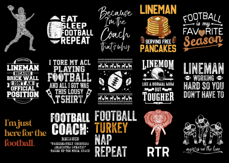 15 Football Shirt Designs Bundle For Commercial Use Part 3, Football T-shirt, Football png file, Football digital file, Football gift, Football download, Football design