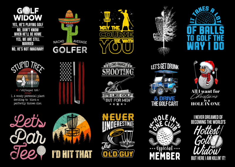 15 Golf Shirt Designs Bundle For Commercial Use Part 3, Golf T-shirt, Golf png file, Golf digital file, Golf gift, Golf download, Golf design