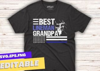Best lineman grandpa funny american lineman grandpa saying t shirt design vector