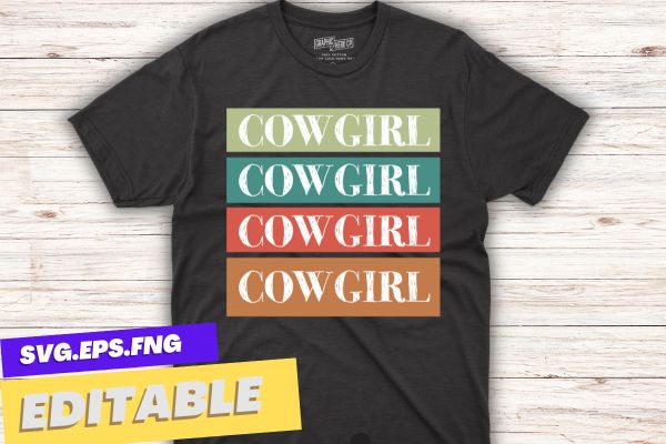 Cowgirl vintage t shirt design vector, Scottish Funny, Highland Cows girl-gifts, Farmer Cowgirl Scottish, funny, saying,