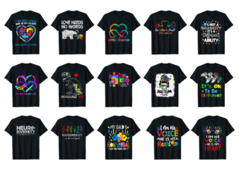 15 Autism Awareness Shirt Designs Bundle For Commercial Use Part 4, Autism Awareness T-shirt, Autism Awareness png file, Autism Awareness digital file, Autism Awareness gift, Autism Awareness download, Autism Awareness design