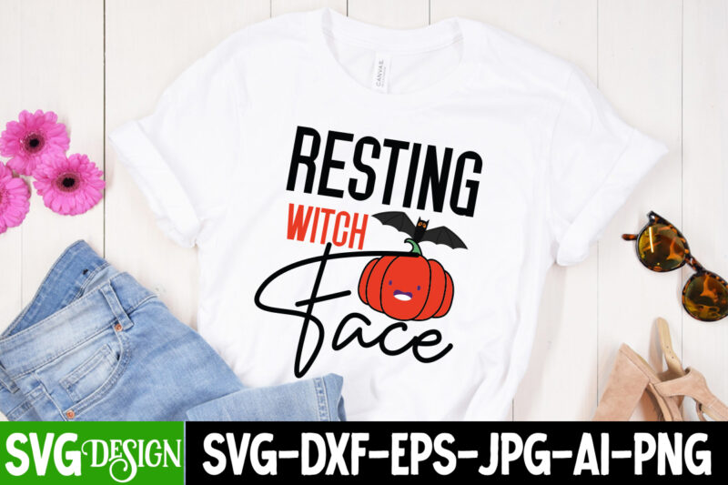 Resting Witch Face T-Shirt Design, Halloween SVG Cut File, Halloween svg Png Bundle, Retro Halloween design, retro halloween svg, ,Bundle Happy Halloween Png, Ultimate Halloween Svg Bundle, Halloween potion Labels,
