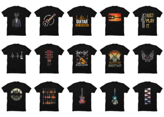 15 Guitar shirt Designs Bundle For Commercial Use Part 2, Guitar T-shirt, Guitar png file, Guitar digital file, Guitar gift, Guitar download, Guitar design DBH