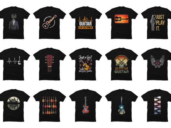 15 guitar shirt designs bundle for commercial use part 2, guitar t-shirt, guitar png file, guitar digital file, guitar gift, guitar download, guitar design dbh