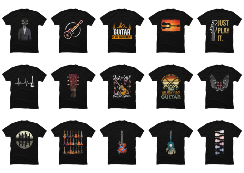 15 Guitar shirt Designs Bundle For Commercial Use Part 2, Guitar T-shirt, Guitar png file, Guitar digital file, Guitar gift, Guitar download, Guitar design DBH